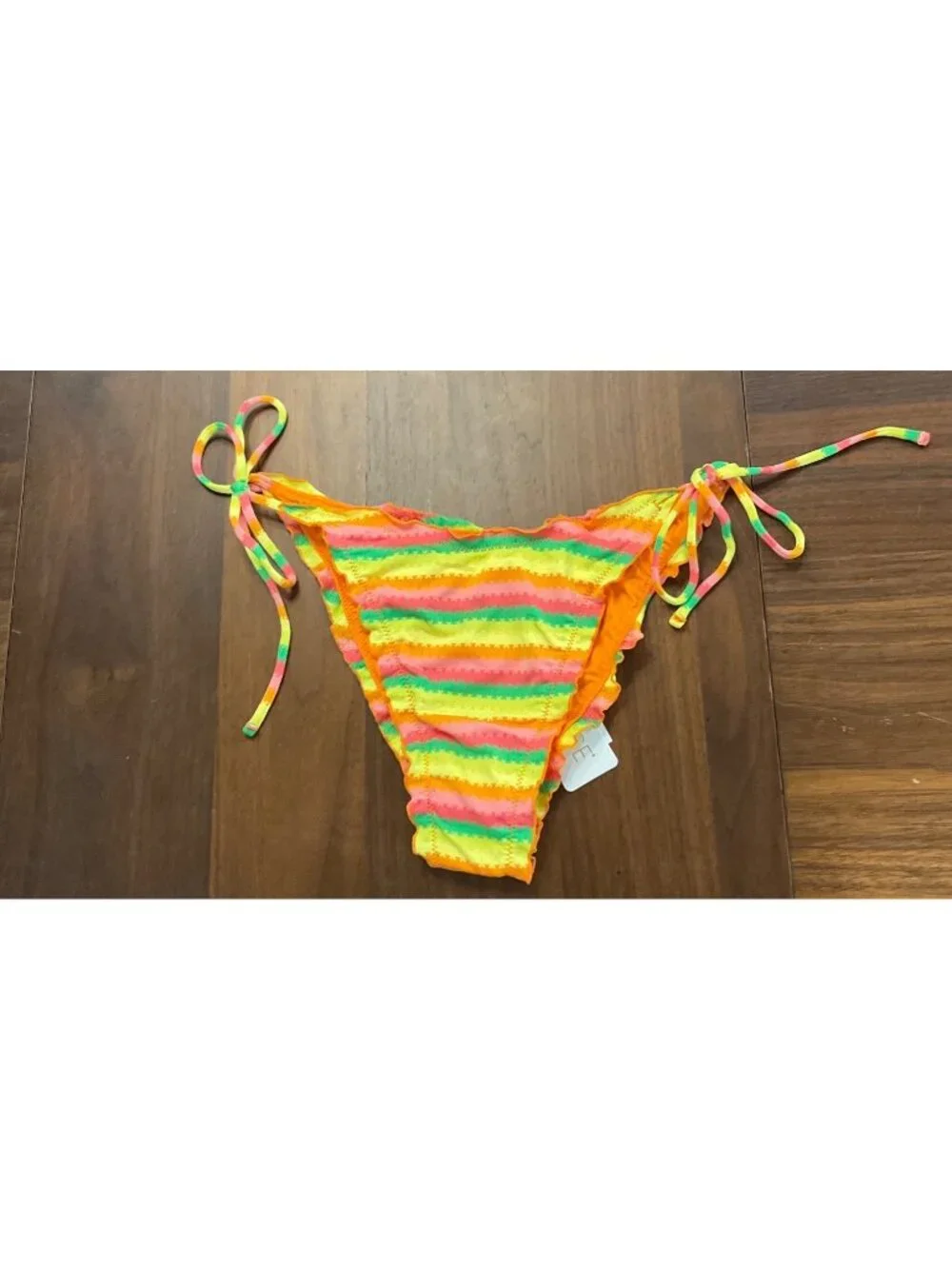 L*Space Women's Roger Bitsy Bikini Bottoms in Under The Sun Stripe New
